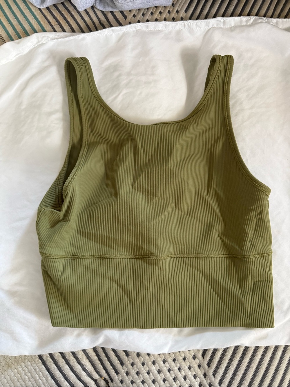 lululemon athletica Olive Ribbed Scoop Sports Bra